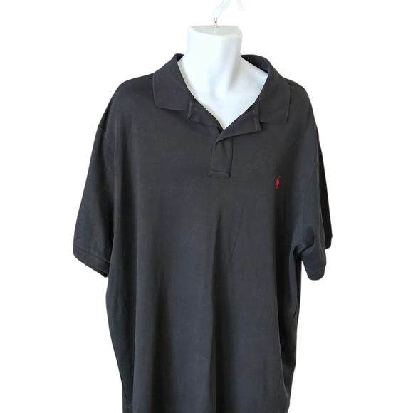 Polo Ralph Lauren Mens Black Short Sleeve Big Tall Polo Shirt 3XB 3G - Picture 2 of 8